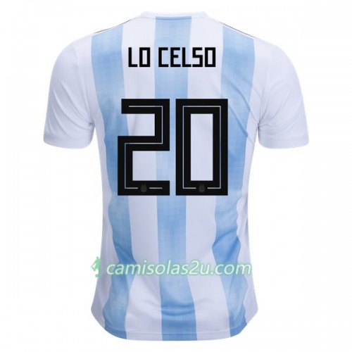Camisolas de Futebol Argentina Lo Celso 20 Equipamento Principal Copa do Mundo 2018 Manga Curta Camisolas de Futebol Argentina Lo Celso 20 Equipamento Principal Copa do Mundo 2018 Manga Curta
